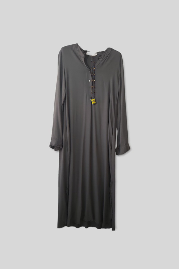 monaco kaftan dress cotton grey