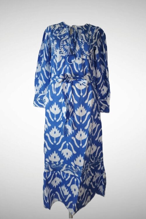 NIMO WITH LOVE BALLOON IKAT blue DRESS